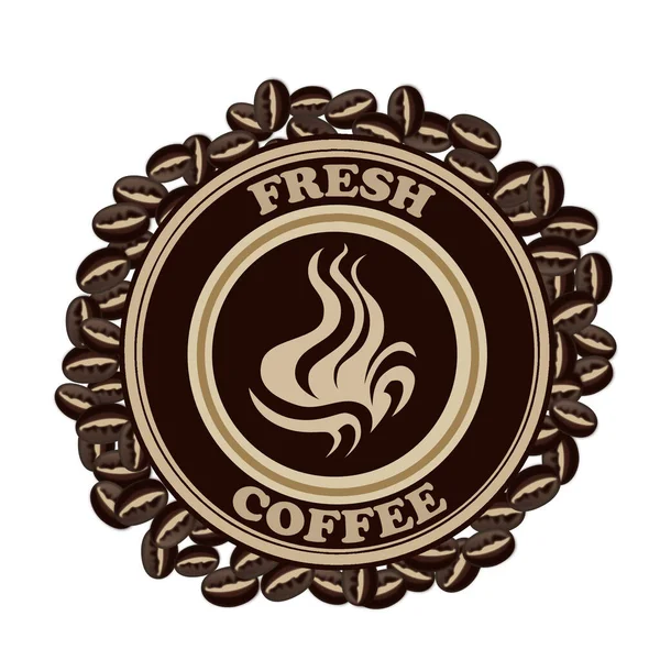 Plochá Ilustrace Vývěsní Tabule Kavárny Kreativním Parním Znakem Praženými Kávovými — Stock fotografie