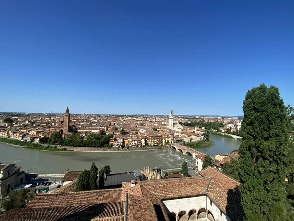Vista Panorámica Verona Una Ciudad Italia Con Río Adigio — Foto de Stock