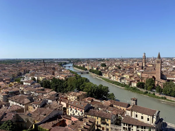 Vista Panorámica Soleada Verona Una Ciudad Italia — Foto de Stock