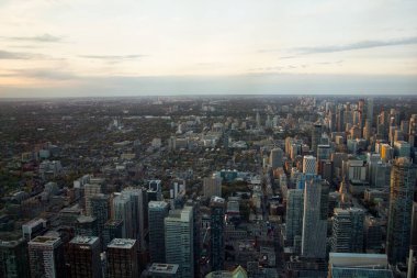 Toronto at dusk seen from high above