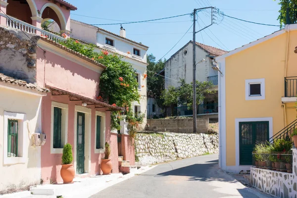 Street Klimatia Village Corfu Greece — Stock Photo, Image
