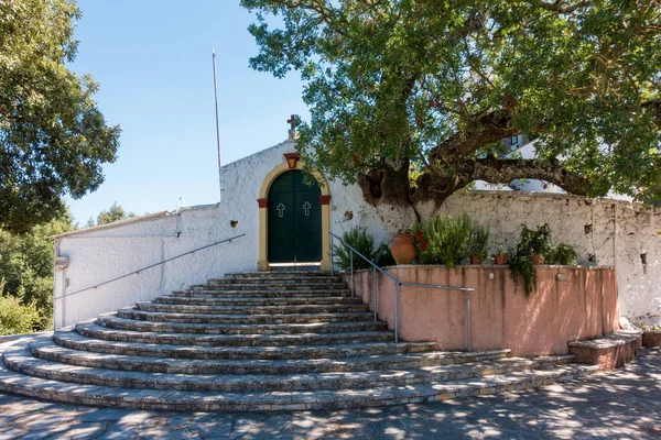 Brána Kláštera Nejsvětější Trojice Vesnici Klimatia Korfu Řecko — Stock fotografie