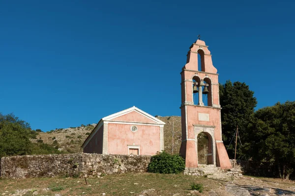 Antigua Iglesia Ahora Casi Abandonado Pueblo Perithia Corfú Grecia —  Fotos de Stock