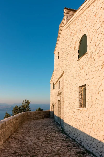 Monasterio Pantokrator Cima Montaña Del Mismo Nombre Corfú Grecia — Foto de Stock