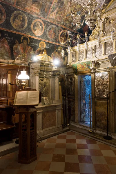 Agosto 2020 Corfú Grecia Interior Iglesia Del Monasterio Pantokrator —  Fotos de Stock