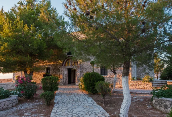 Het Klooster Van Pantokrator Top Van Gelijknamige Berg Corfu Griekenland — Stockfoto