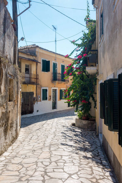 Street in Sokraki village, Corfu, Greece