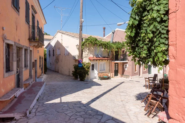 Straat Sokraki Dorp Corfu Griekenland — Stockfoto
