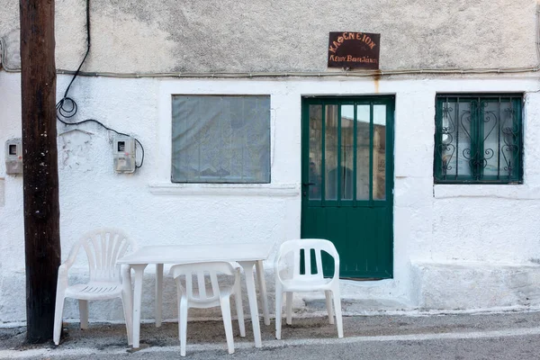 Augustus 2020 Korfoe Griekenland Klein Traditioneel Café Valaneio Dorp — Stockfoto