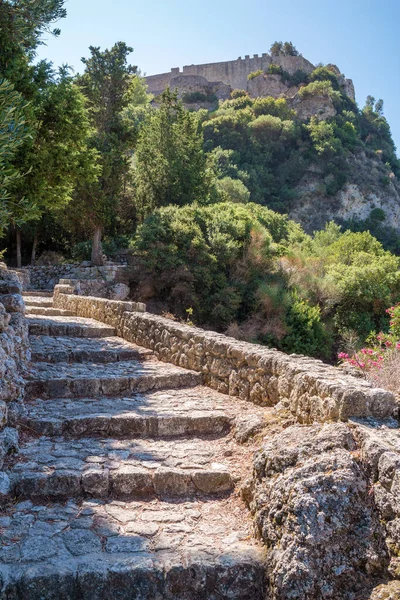 Dvůr Hradu Aggelokastro Severozápadním Korfu Řecko — Stock fotografie