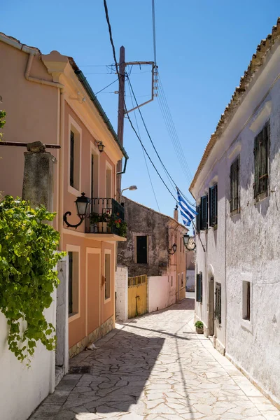 Ulica Pięknej Wiosce Makrades Korfu Grecja — Zdjęcie stockowe