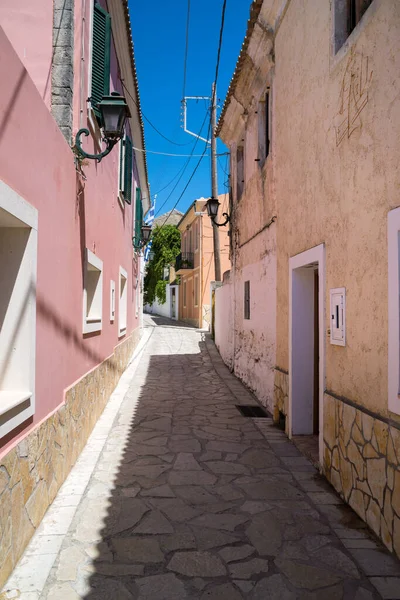 希腊科孚美丽的马克图姆村中的街道 — 图库照片