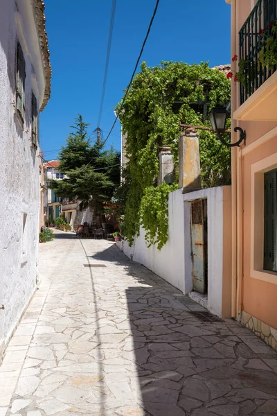 Straße Hübschen Dorf Makrades Korfu Griechenland — Stockfoto