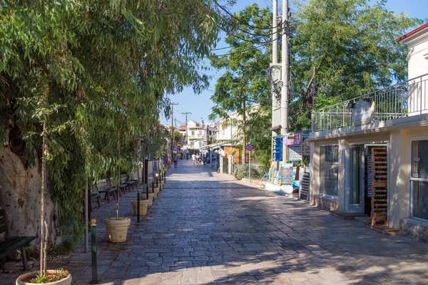 August 21St 2020 Corfu Greece Pretty Street Kassiopi Village — Stock Photo, Image