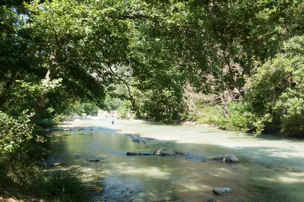 Augusti 2023 Parga Grekland Fantastisk Natur Acheronfloden Nära Källorna Med — Stockfoto