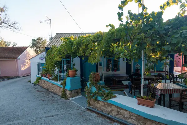September 2022 Mathraki Griekenland Mooie Traditionele Cafetaria Taverne Supermarkt Het — Stockfoto