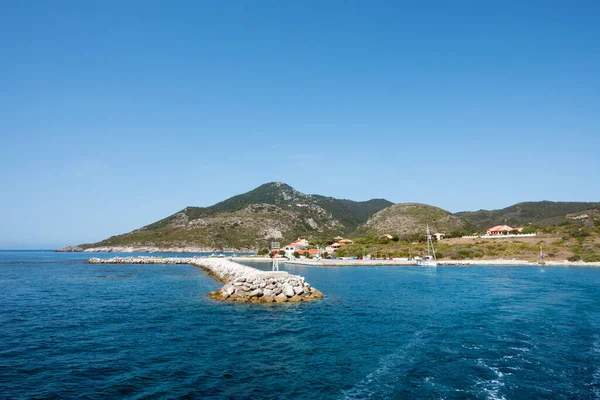 Der Hafen Der Abgelegenen Insel Othonoi Griechenland Stockbild