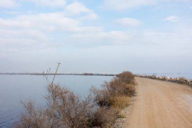 Gallikos Nehri deltasındaki güzel manzara, Kalochori, Yunanistan, pek çok kuş ve balık türü için bir sığınak. 