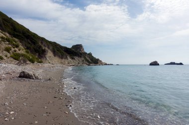 Yunanistan 'ın Korfu kentinin kuzeybatısındaki Othonoi adasındaki güzel deniz manzarası