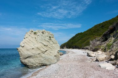 Yunanistan 'ın Korfu kentinin kuzeybatısındaki Othonoi adasındaki güzel deniz manzarası