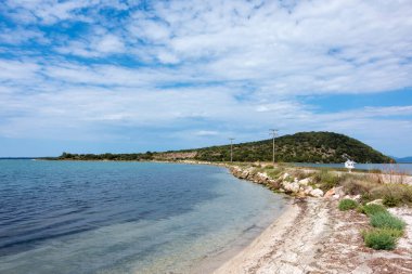 Koronisia 'daki deniz manzarası, Ambrakya körfezi, Arta, Yunanistan