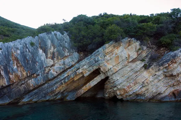 Stock image Amazing rocky coastline in Ithaca island, Greece