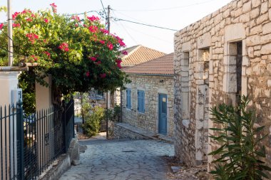 Yunanistan 'ın Kastos adası köyündeki mimari ve eski binalar