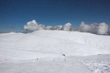 Breathtaking scenery on the snowy slopes of Kaimaktsalan ski center, Edessa, Greece clipart