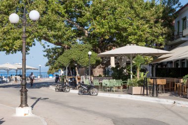 28 Haziran 2024 - Limni, Yunanistan - Yunanistan 'ın Kuzey Evia kentindeki güzel sahil köyü Limni' de