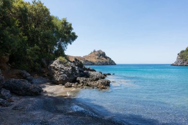 Kuzey Evia, Yunanistan 'da Sarakiniko Körfezi' nde inanılmaz bir manzara. 