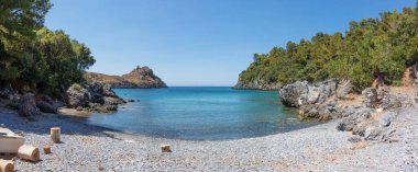 Kuzey Evia, Yunanistan 'da Sarakiniko Körfezi' nde inanılmaz bir manzara. 