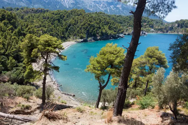 Yunanistan 'ın Kuzey Evia kentindeki deniz manzarası