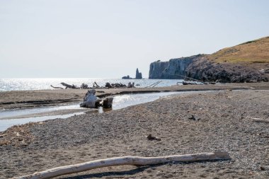 Amazing scenery by the sea in North Evia, Greece, close to Agia Anna beach and ancient Kirinhtos clipart