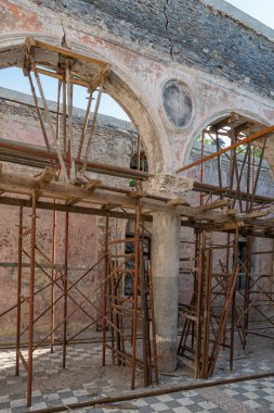 June 2024, destroyed church in Kokkinomilia village in North Evia, Greece, after the wildfires of August 2021