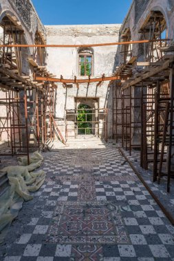 June 2024, destroyed church in Kokkinomilia village in North Evia, Greece, after the wildfires of August 2021