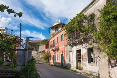 Loukata köyünde mimarlık, Stavros bölgesi, Korfu adası, Yunanistan