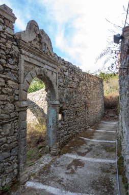 Loukata köyünde mimarlık, Stavros bölgesi, Korfu adası, Yunanistan