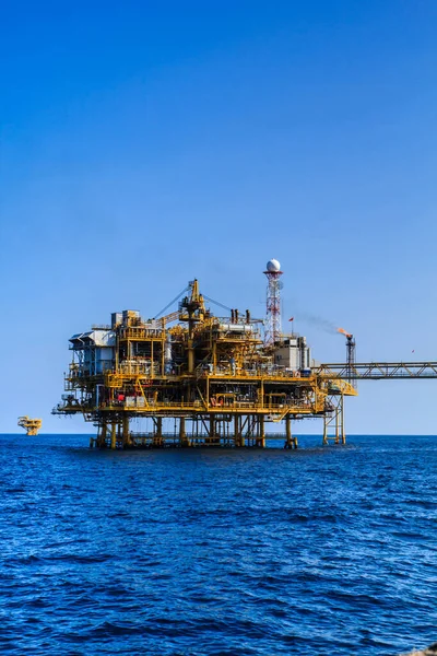 Industria Offshore Petróleo Gas Producción Oleoducto — Foto de Stock