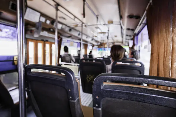 Interior of a bangkok public transportation bus, Thailand