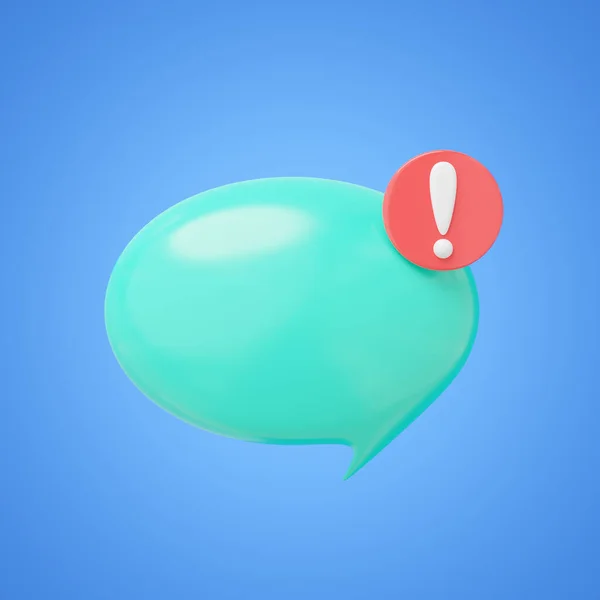 Benachrichtigungs Chat Blase Symbol Hochglanz Sprechballon Mit Ausrufezeichen Botschaften Den — Stockfoto