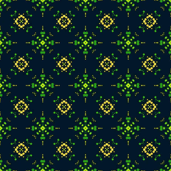 Seamless Green Yellow Clover Pattern Your Good Luck Cute Seamless — Stok Foto