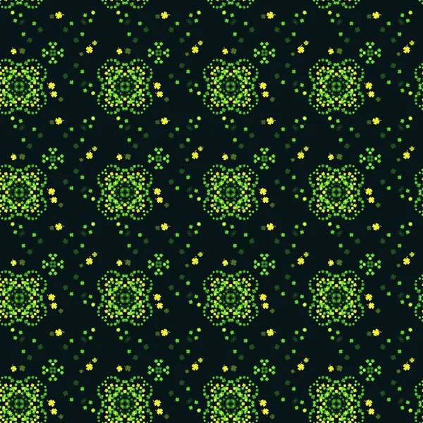 Seamless Green Yellow Clover Pattern Your Good Luck Cute Seamless — Stock Fotó