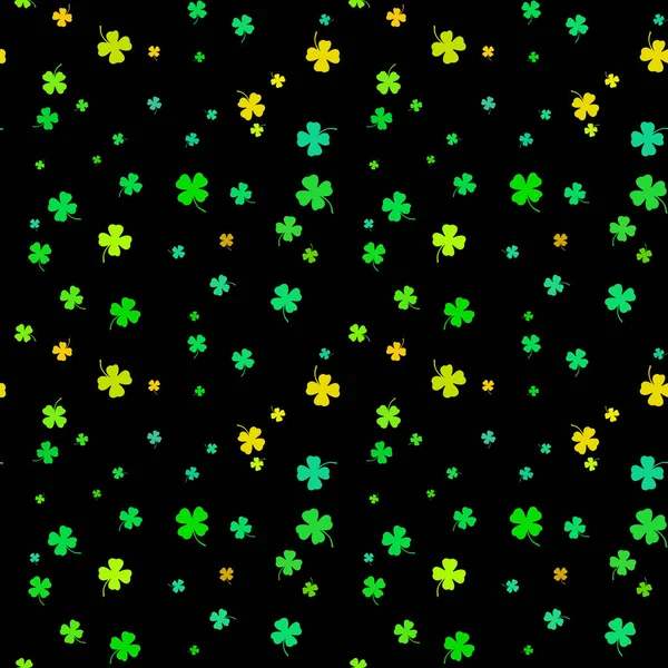 A seamless green and yellow clover pattern for your good luck! Cute seamless shamrock pattern for St. Patrick\'s Day. Clover seamless background.
