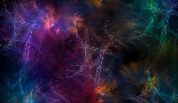 Fondo Fractal Abstracto Con Brillo Cósmico Colores Del Arco Iris —  Fotos de Stock