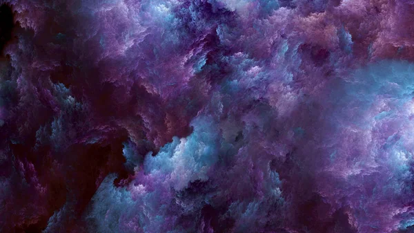 紫と青の雲の形で抽象的なフラクタル背景 スペースクラウド — ストック写真