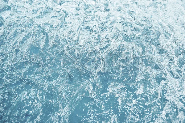 Zimní Mrazivé Vzory Skle Ledové Vzory Zimním Skle Stock Obrázky