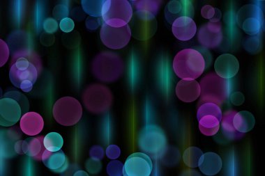 Neon çizgileri ve bokeh ile soyut ve güzel bir arka plan. Fantastik bir parıltı