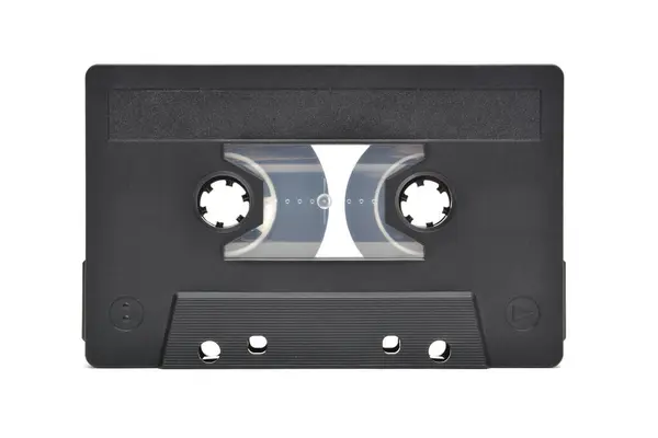 izole beyaz zemin üzerine siyah ses kaset