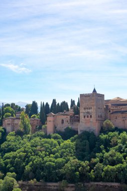 Endülüs, İspanya 'daki Granada' daki Alhambra manzarası. Avrupa. 1 Ekim 2022