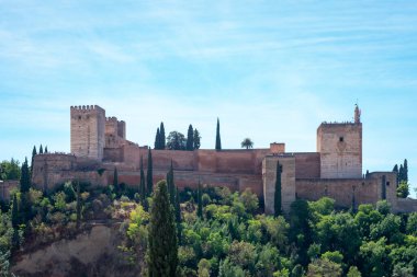 Endülüs, İspanya 'daki Granada' daki Alhambra manzarası. Avrupa. 1 Ekim 2022
